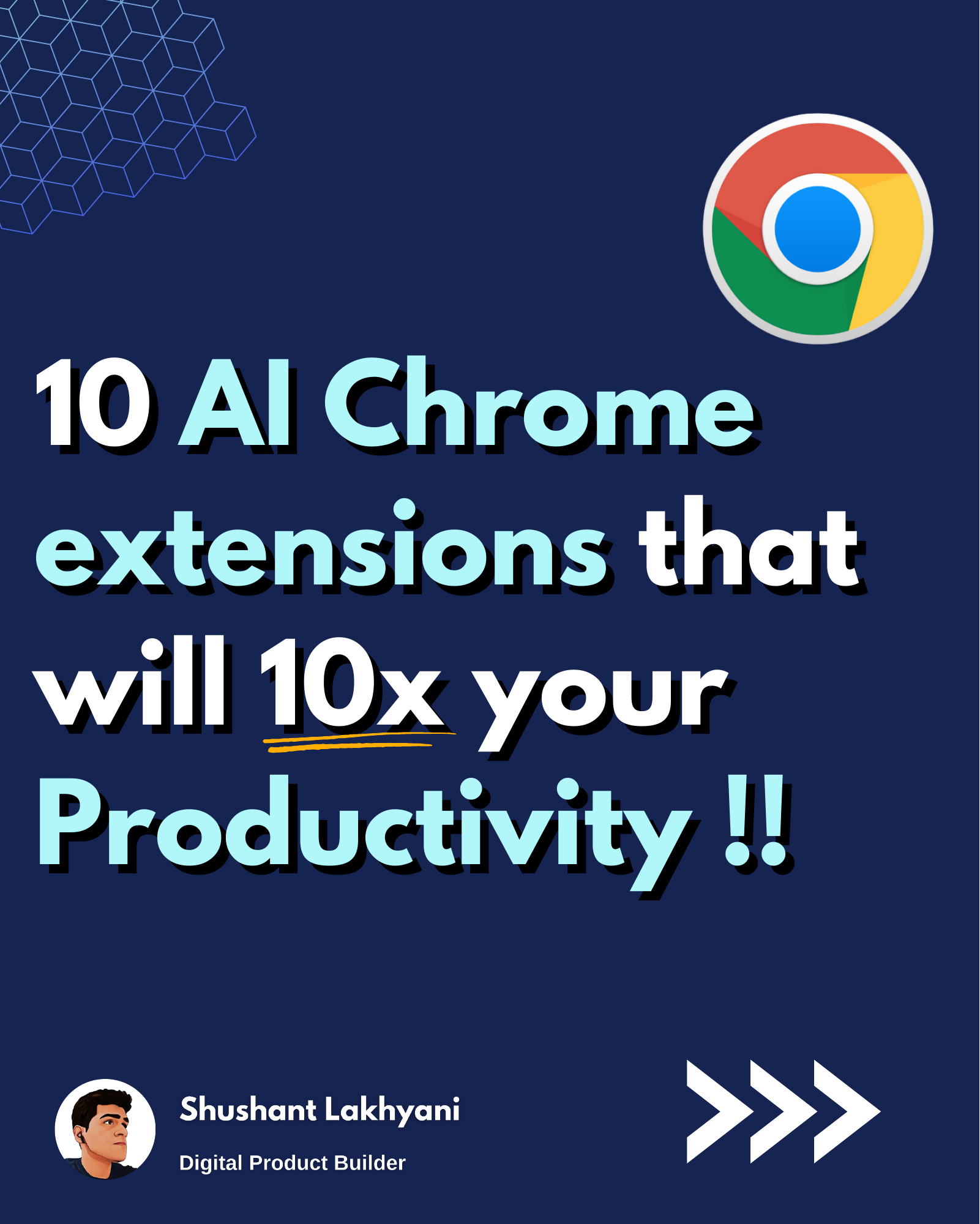 10 AI Chrome extensions that will 10x your Productivity !!