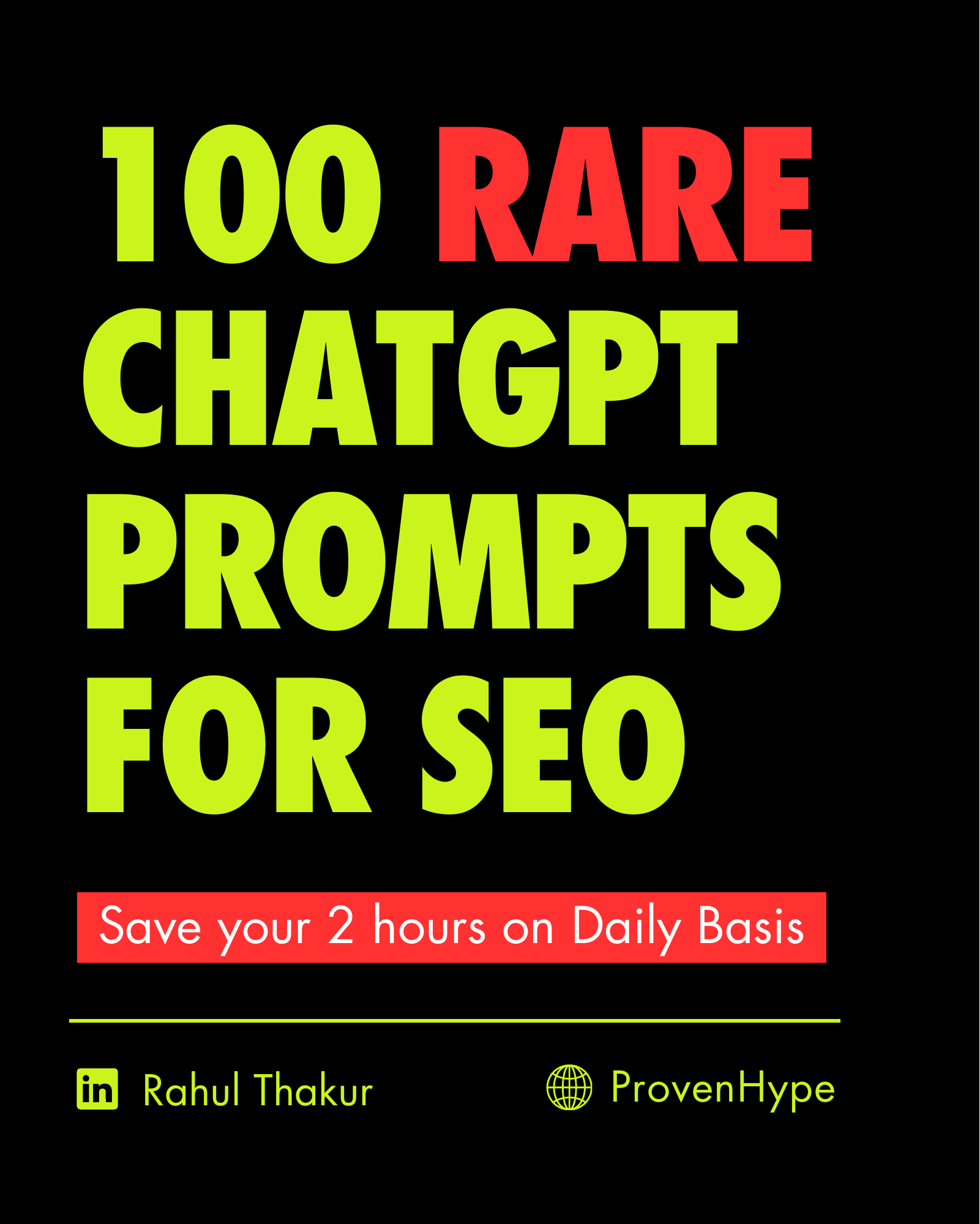 100 RARE CHATGPT PROMPTS FOR SEO