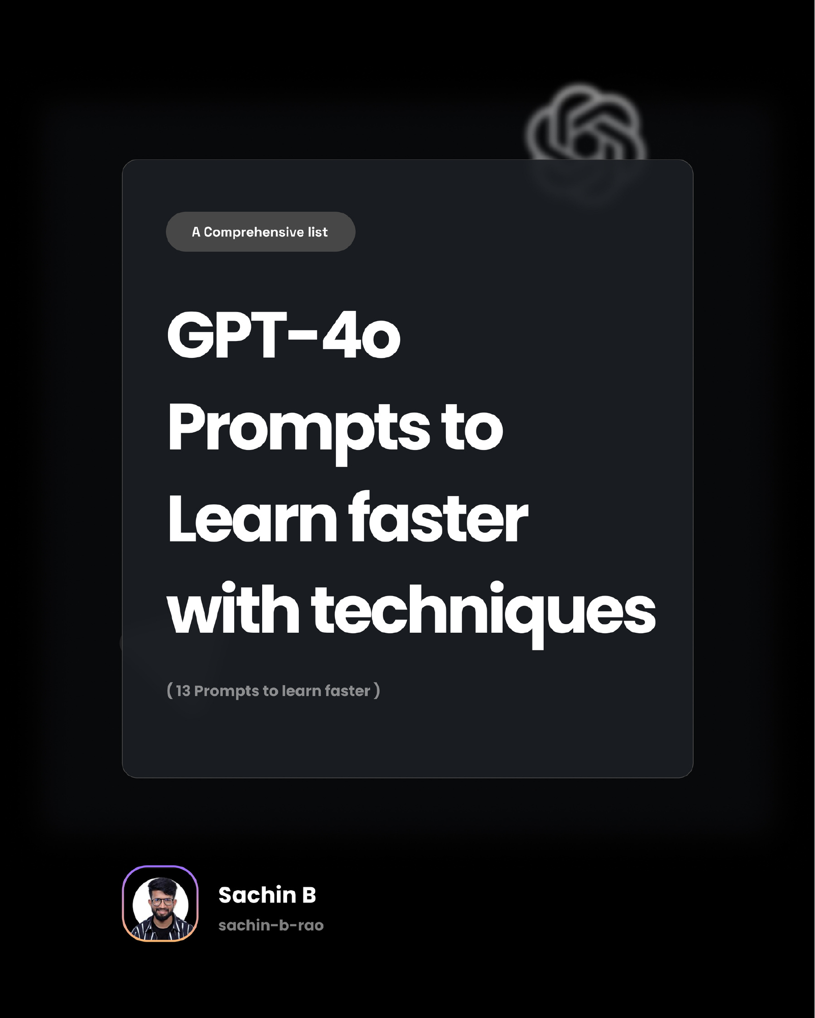 GPT-4o Prompts to Learn faster with techniques