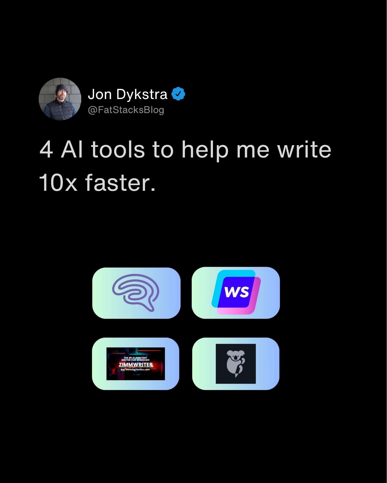 4 AI tools to help me write 10x faster.